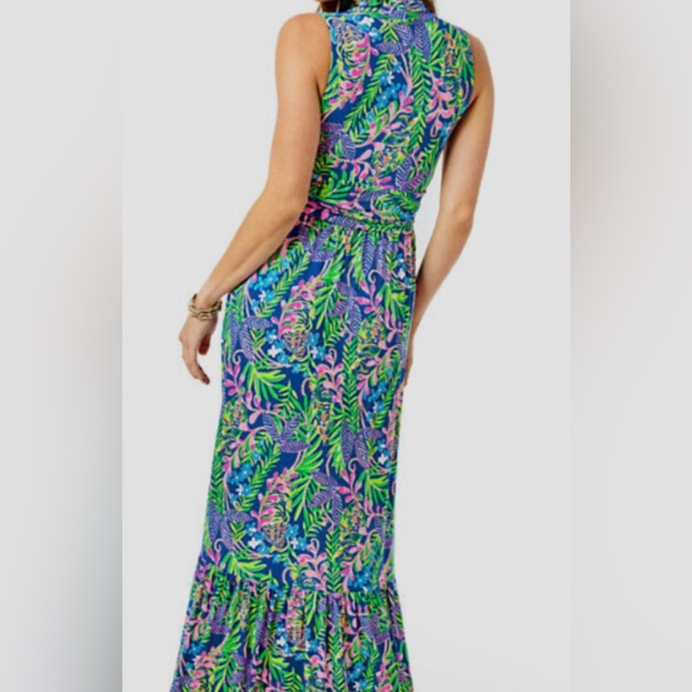 NWOT Lilly Pulitzer Pearce Maxi Boureliius Blue How You like me Prowl Stunning!! - Picture 4 of 7